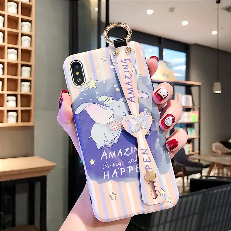 Мультяшный чехол для телефона Dumbo для iPhone 11 Pro Max XR XS Max X милый силиконовый ремешок для пары чехол для iPhone 7 8 6 6S Plus Coque