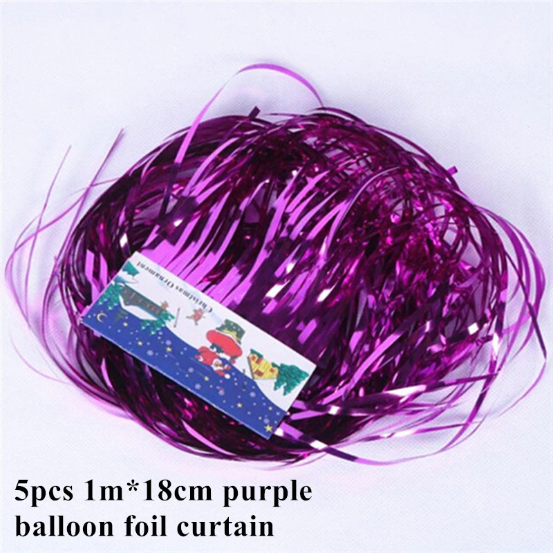 purple 5 шт. 1 м металлический шар фольга занавеска мишура бахрома кисточка День рождения свадебное украшение Фотофон "сделай сам" занавеска реквизит для фотосессии - Цвет: purple