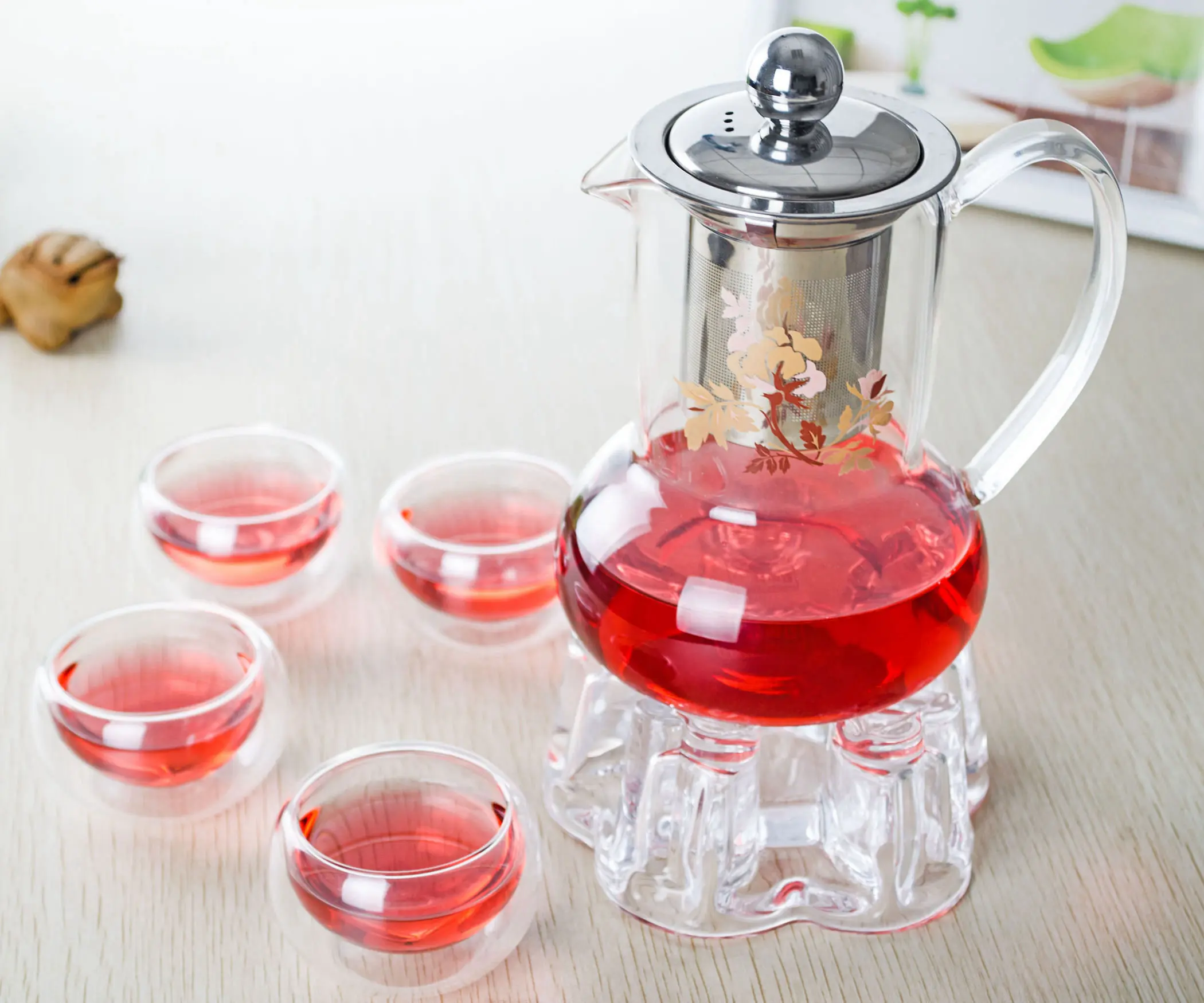 1 х 6 в кунг-фу кофейный чайный сервиз B-530ml стеклянный чайник во французском стиле