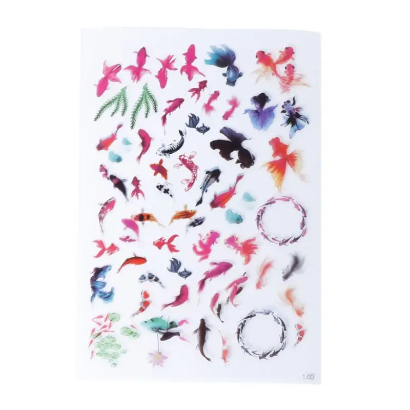 8 шт./компл. эпоксидный Кристалл наполнения материал золото наклейка &quotрыба&quot DIY