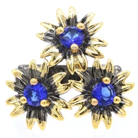 27x26mm unique neo gothic 10 4g deep blue sapphire london blue topaz women black gold 925 sterling silver rings
