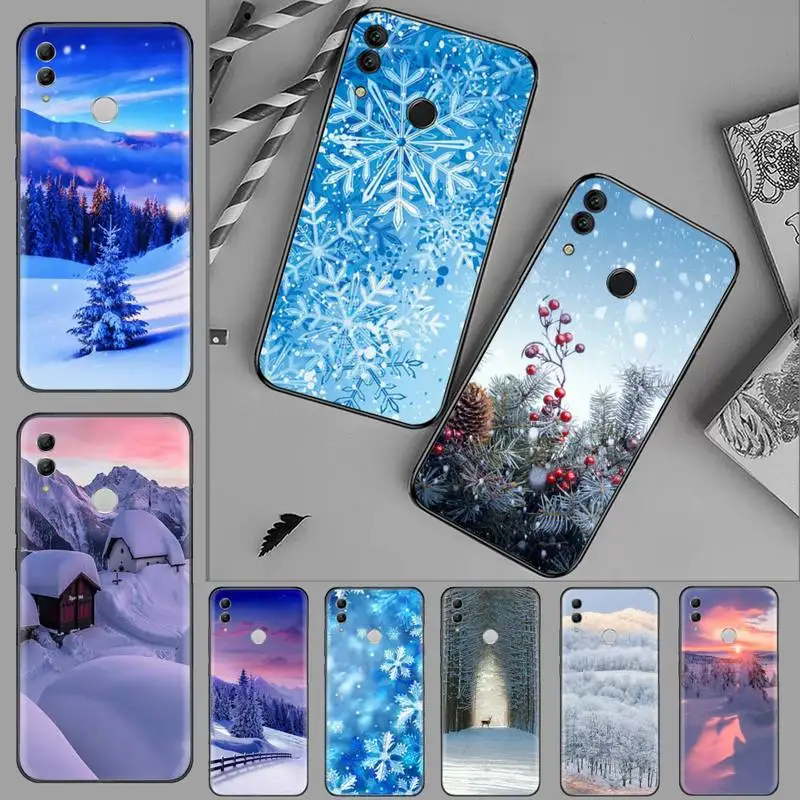 

Landscape Winter Snow Phone Case For Huawei P 9 8 10 40 Mate 30 Honor 8 8A 20 20s 9x nova 6se 5t Y9s PSMART lite pro 2017