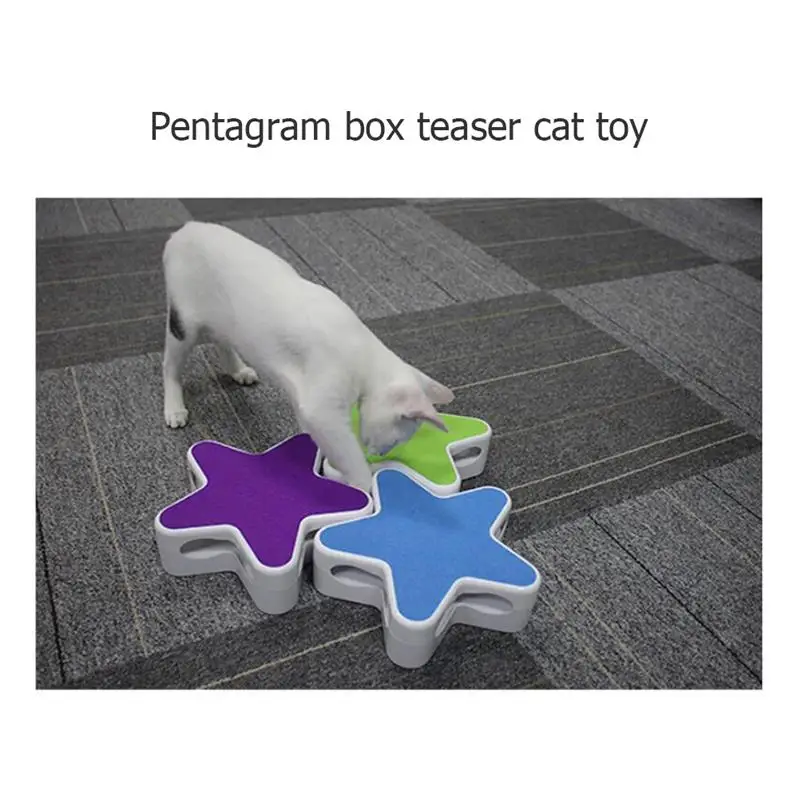 

Fidget Toys Electric Cat Carousel Five-Pointed Star Cat Toy With Feathers Intelligence Toy Cat Accessories Goods For Cats kitten