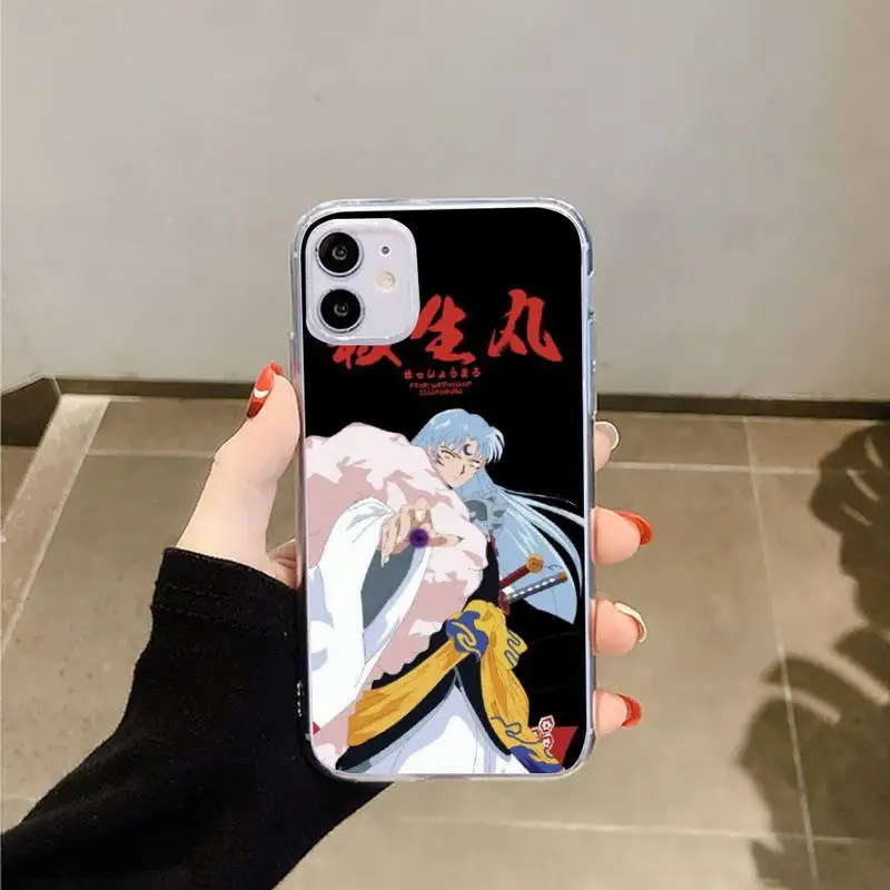 

Inuyasha Japan Anime Phone Case Transparent for iPhone 6 7 8 11 12 s mini pro X XS XR MAX Plus