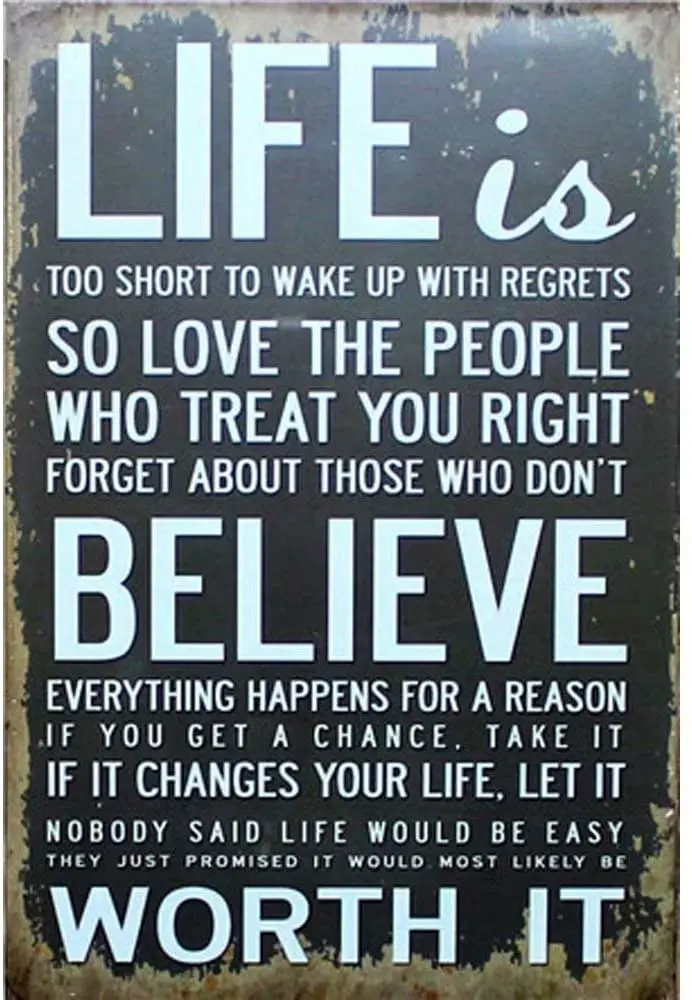 

Metal Signs Positive Quotes Wall Decor Poster Arts Retro Tin Signs Cafe Home Art House Garage Decor 7.9" x 11.8"