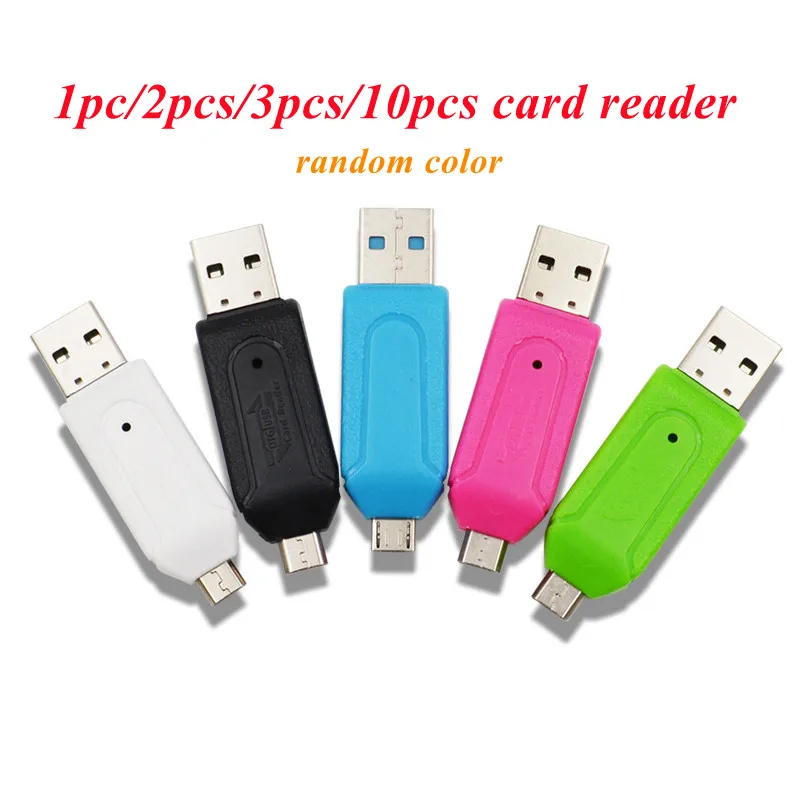1 Pc/2 Pcs/3 Pcs/10 Pcs 2 In 1 USB OTG Adapter Universal Micro USB TF SD Card Reader Economic Professional Card Reader