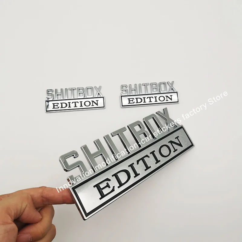 Большой размер 7 ''SHITBOX EDITION хромированные черные эмблемы значки бесплатная