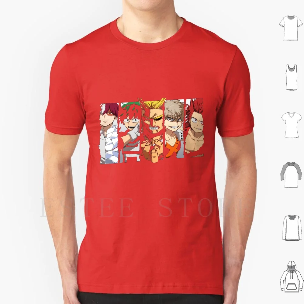 

Мужская хлопковая футболка Mha 6xl Boku No Hero Академия All Might Anime Hero Bakugou Midoriya Deku Plus Ultra