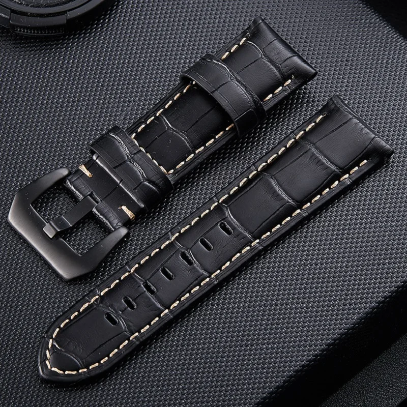 Кожаный ремешок кожа Крейзи Хорс матовая ретро часы с бамбуковым узором |