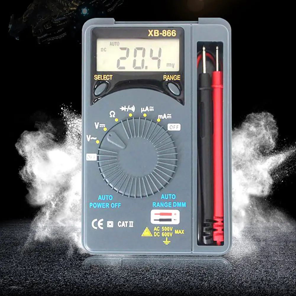 Портативный мини цифровой мультиметр XB866 с ЖК-дисплеем Автоматический диапазон
