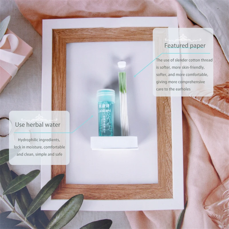 Очистительная линия для дырок в ушах 10 см, 60 штук, одноразовая, для послеухода и стерилизации, средство для дезинфекции проволоки для сережек.