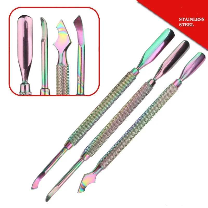 1 шт. розовое золото разноцветные переливающиеся туфли двухсторонний инструмент