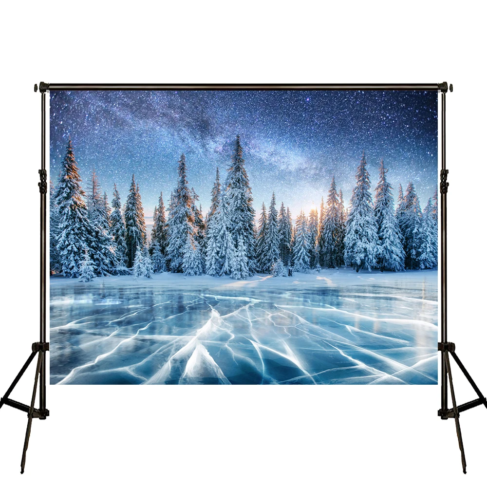 VinylBDS Winter Backdrops For Photography Snow Tree Christmas Frozen Ice Backgrounds Photo Studio | Электроника