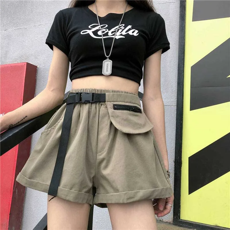 Женские шорты карго NiceMix 2020 модные корейские мини с высокой талией и карманами