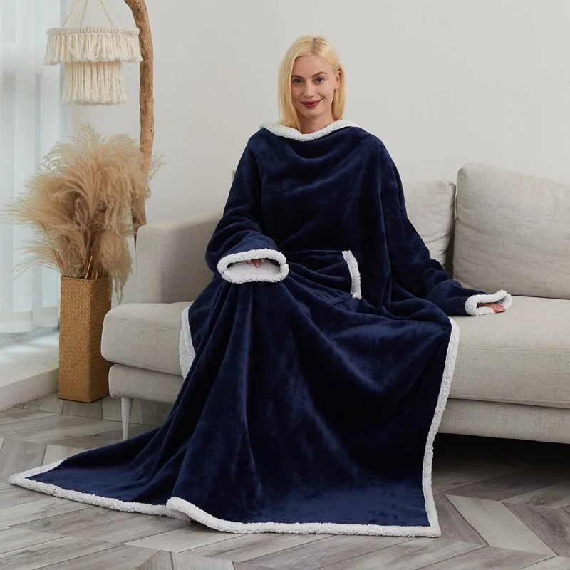 

Одеяло Фланелевое длинное с капюшоном и рукавами