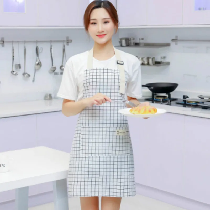 Новый Модный женский и мужской Регулируемый хлопковый льняной кухонный фартук