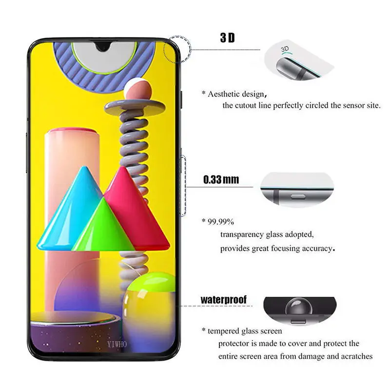Защитное стекло 2 в 1 для Samsung M31 защитная пленка экрана и объектива камеры Galaxy M 31