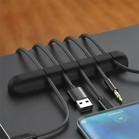 cable holder silicone cable organizer flexible usb winder management clip protector for mouse keyboard earphone wire accessories