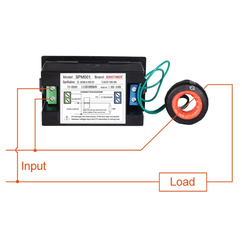 AC80 300V/AC300 450V 100A ЖК дисплей цифровой Дисплей вольтметр Электрический счетчик