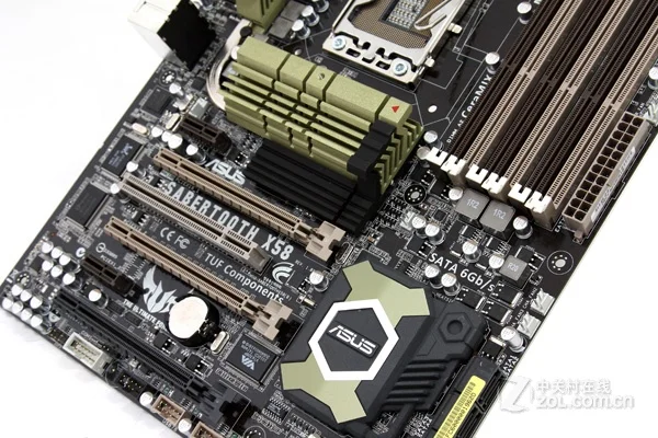 Original ASUS SaberTooth X58 1866Mhz 1600 6 x DDR3 LGA 1366 Motherboard ATX 24GB PCI-E X16 Desktop Computer Mainboard Plate Used