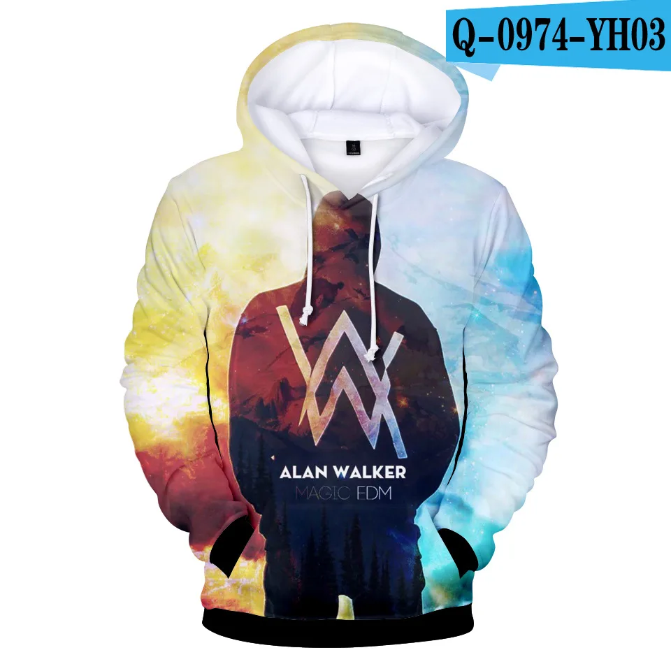 Стиль Alan Walker электронная музыка Tiancai Allen Walker сопутствующие товары осенняя одежда 3D цветная печать Толстовка - Цвет: Picture Color a