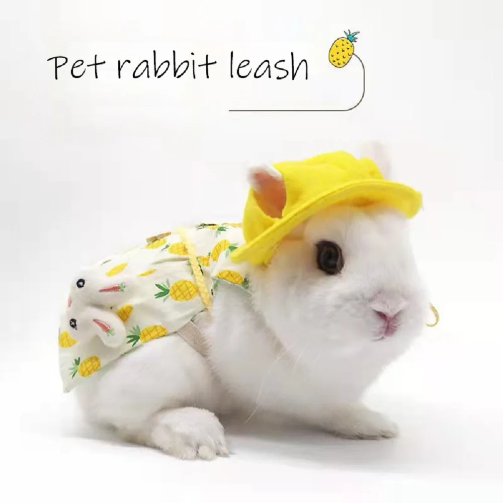 

Rabbit hat pet clothing traction rope clothes cute adjustable anti-strike pet photo props baby rabbit