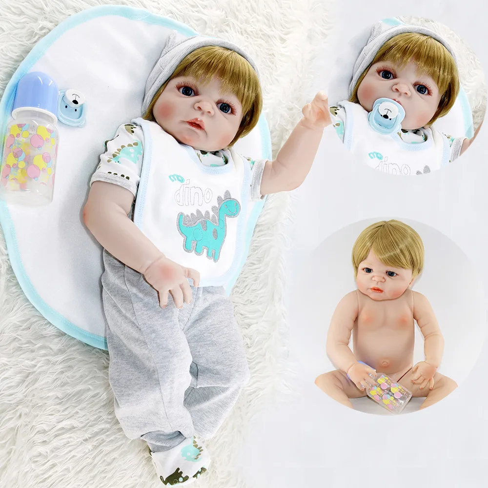 

Bebes reborn Menino 23"57cm full silicone vinyl reborn baby boy dolls toys for child xmas gift real baby new born l.o.l doll