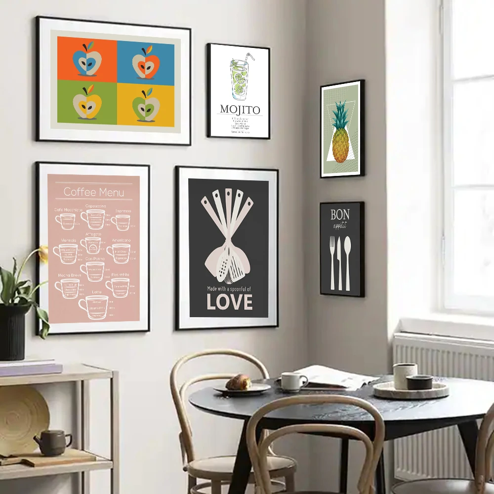 Нож для ананаса и вилки чашка с водой Картина на холсте настенное искусство