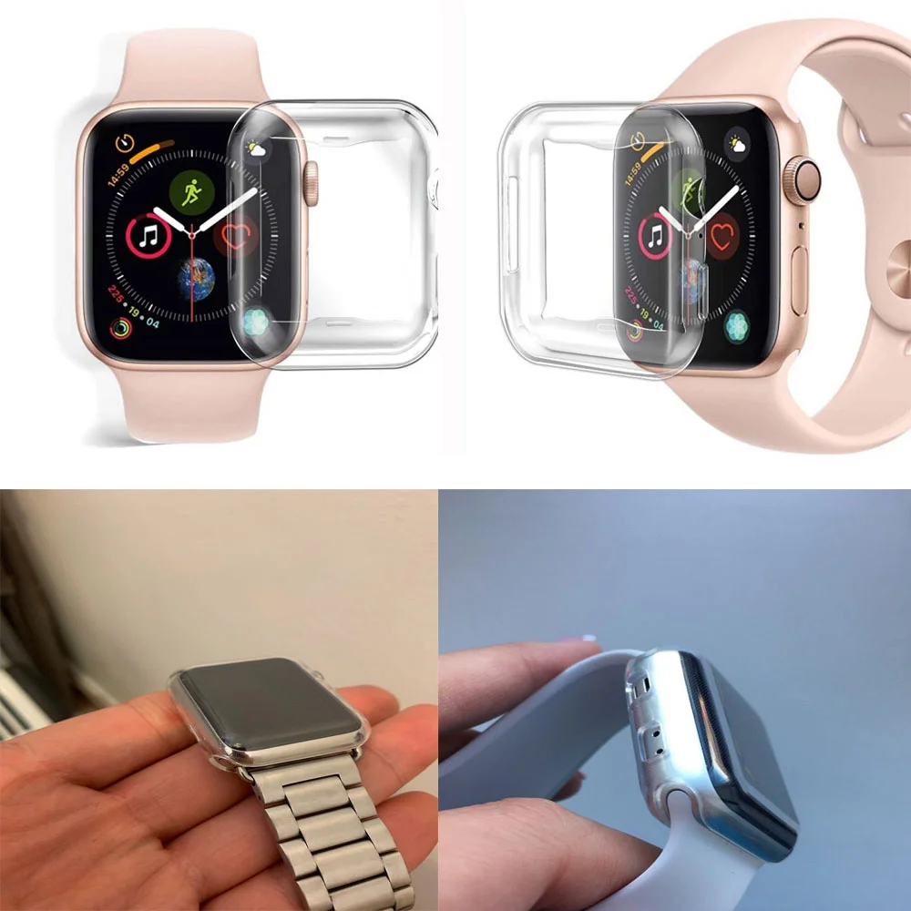 

Transparent Cover for Apple Watch 360 Full Soft Clear TPU Screen Protector Case for iWatch 4/5 44MM 40MM 38MM 42MM