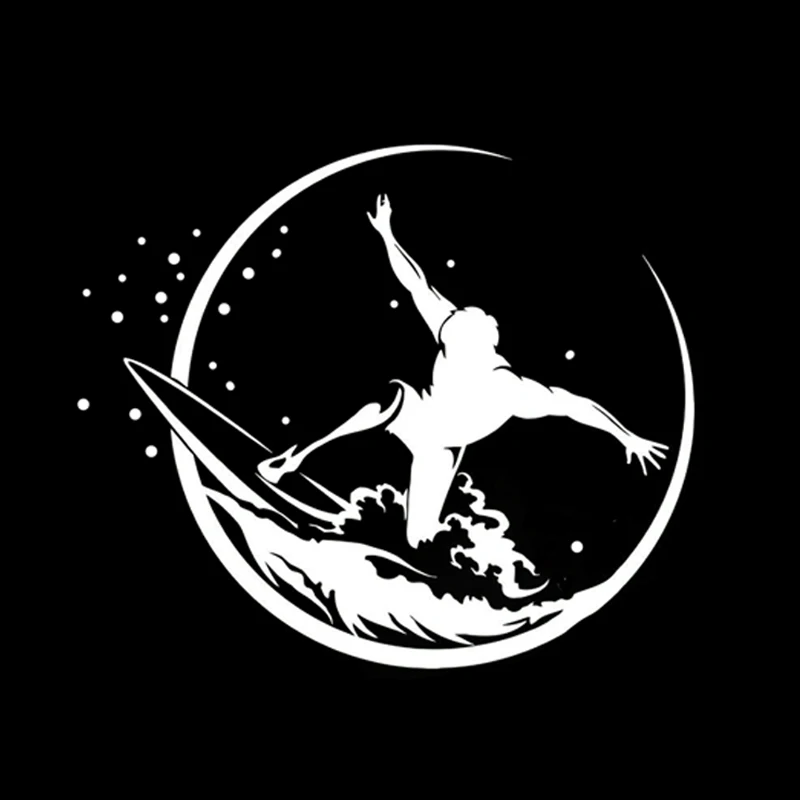 

Funny Surfing Wave Extreme Sports Car Sticker Shape PVC Decal Decoration ZWW-2726, 14.9cm * 12.6cm