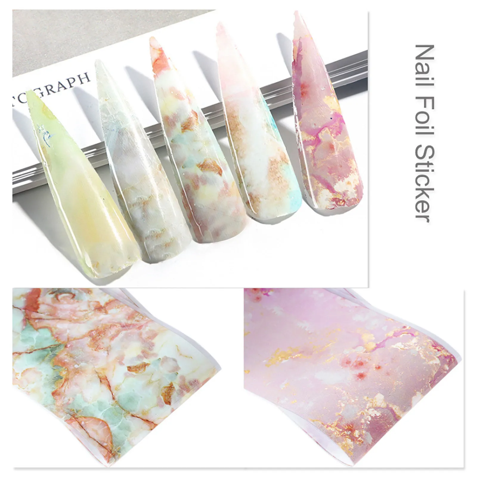 

10pcs/set Nail Sticker Bronzing Galaxy Star Slider Gold Nail Decals Nail Art Decoration Nail Foil Sticker Nail Foil Transfer