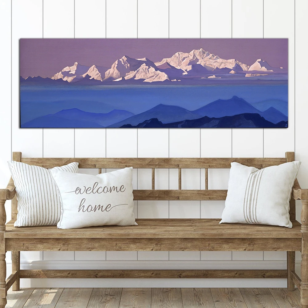 

Huge Abstract Russian Canvas Poster Mountain Landscape Wall Art Painting Living Room Wall Hanging Modern Art Print Painted
