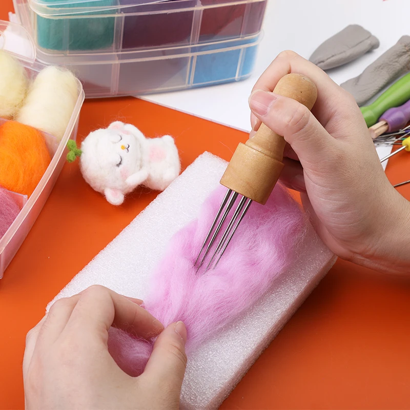 MIUSIE Wool Felt Kit Needle Felting Tool Fibre Fabric DIY Handmade Craft For Craftwork | Дом и сад