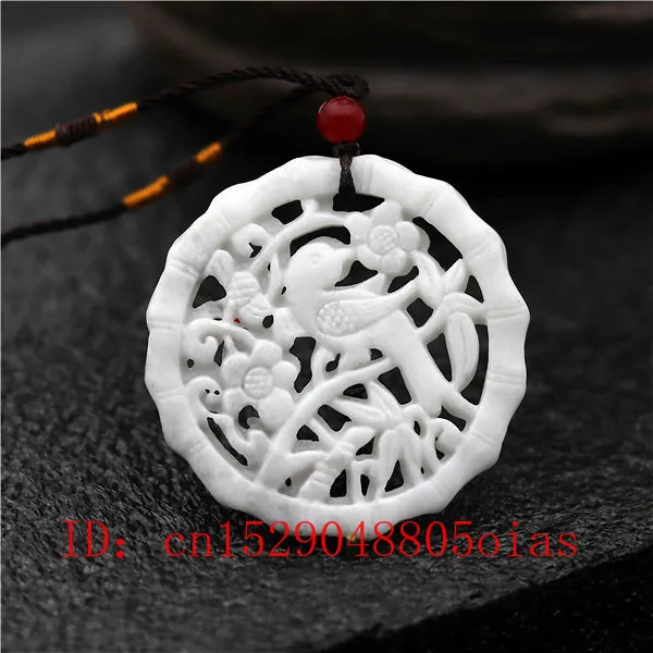 Натуральный белый китайский Нефритовый Цветок Птица кулон ожерелье модное