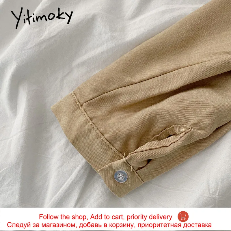 

Yitimoky Womens Tops Shirt Long Sleeve Button Up Shirt Harajuku White Blouse Women Casual Vintage 2021 Spring Summer New Shirt