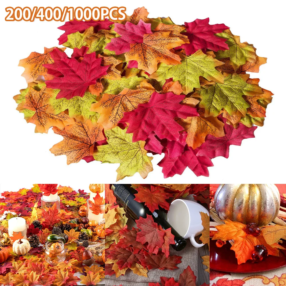 200/400/1000 шт Искусственный узор в виде кленового листа для рождественские