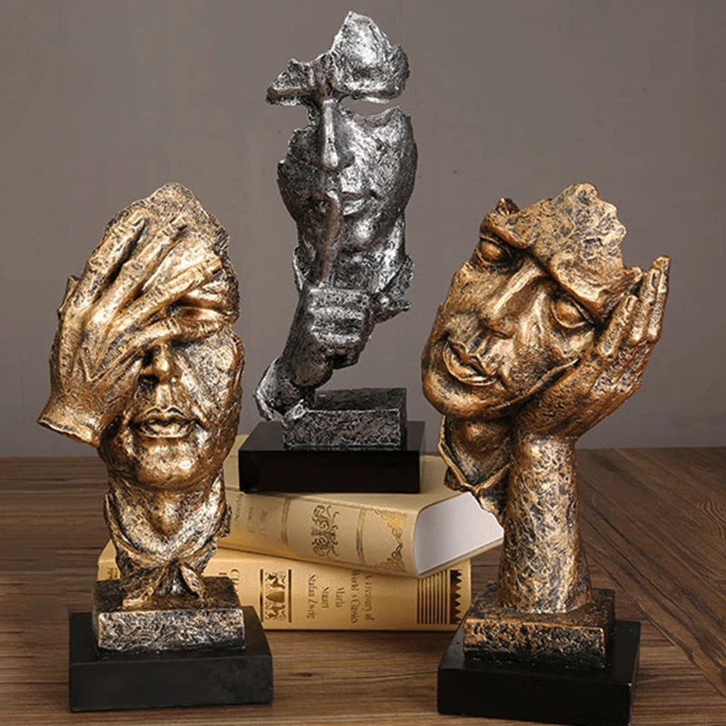 Статуэтка абстрактной скульптуры из золота украшение для дома современное