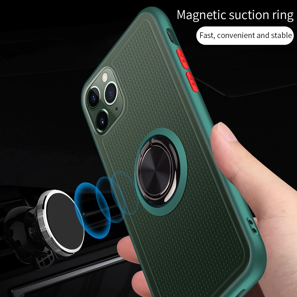 Ударопрочный чехол OTAO с магнитным кольцом-держателем для iphone XS MAX XR X 8 7 6 6S Plus