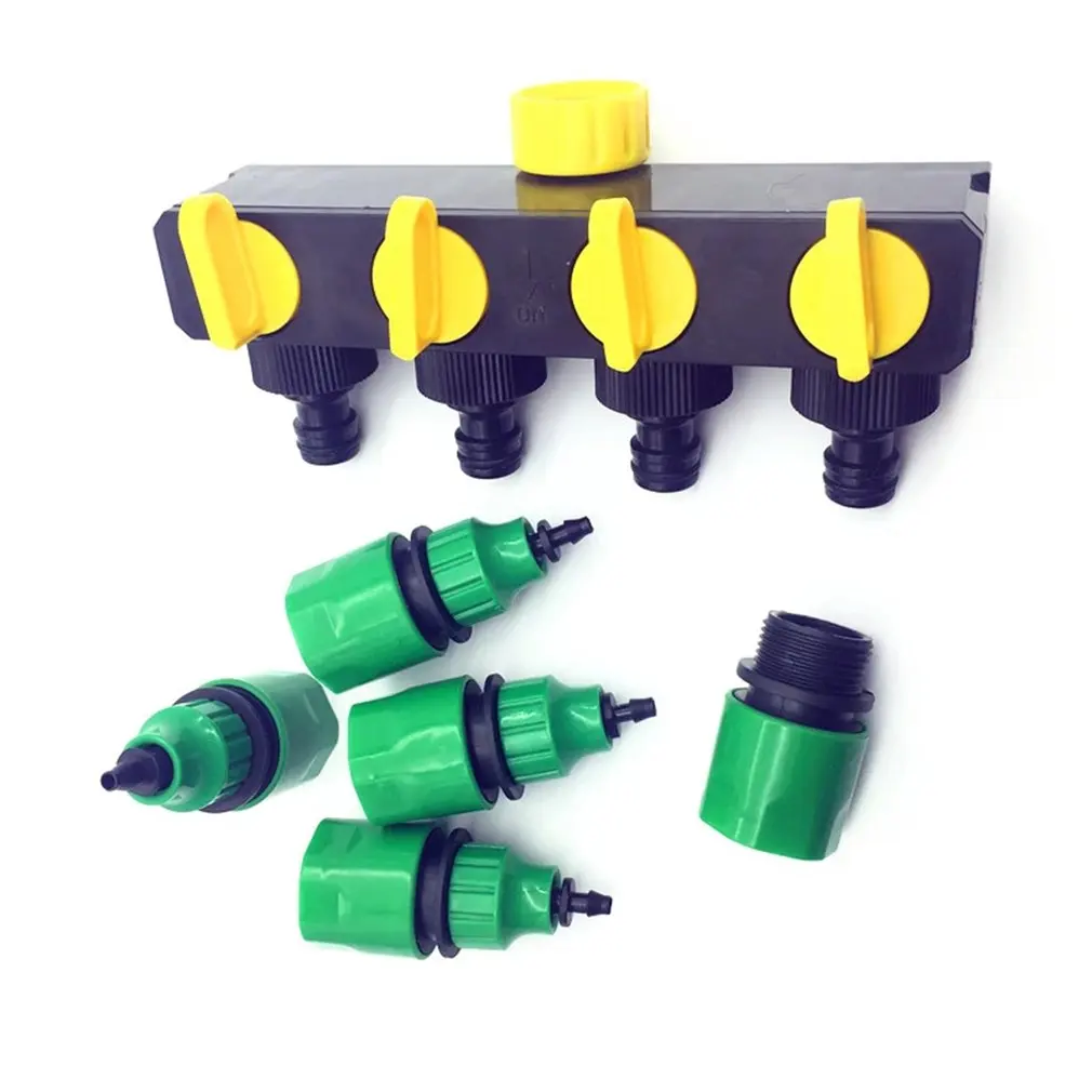 

Home Gardening Diverter Four Way Water Distributor Automatic Car Washing Water Pipe Sprinkler Faucet Accessories