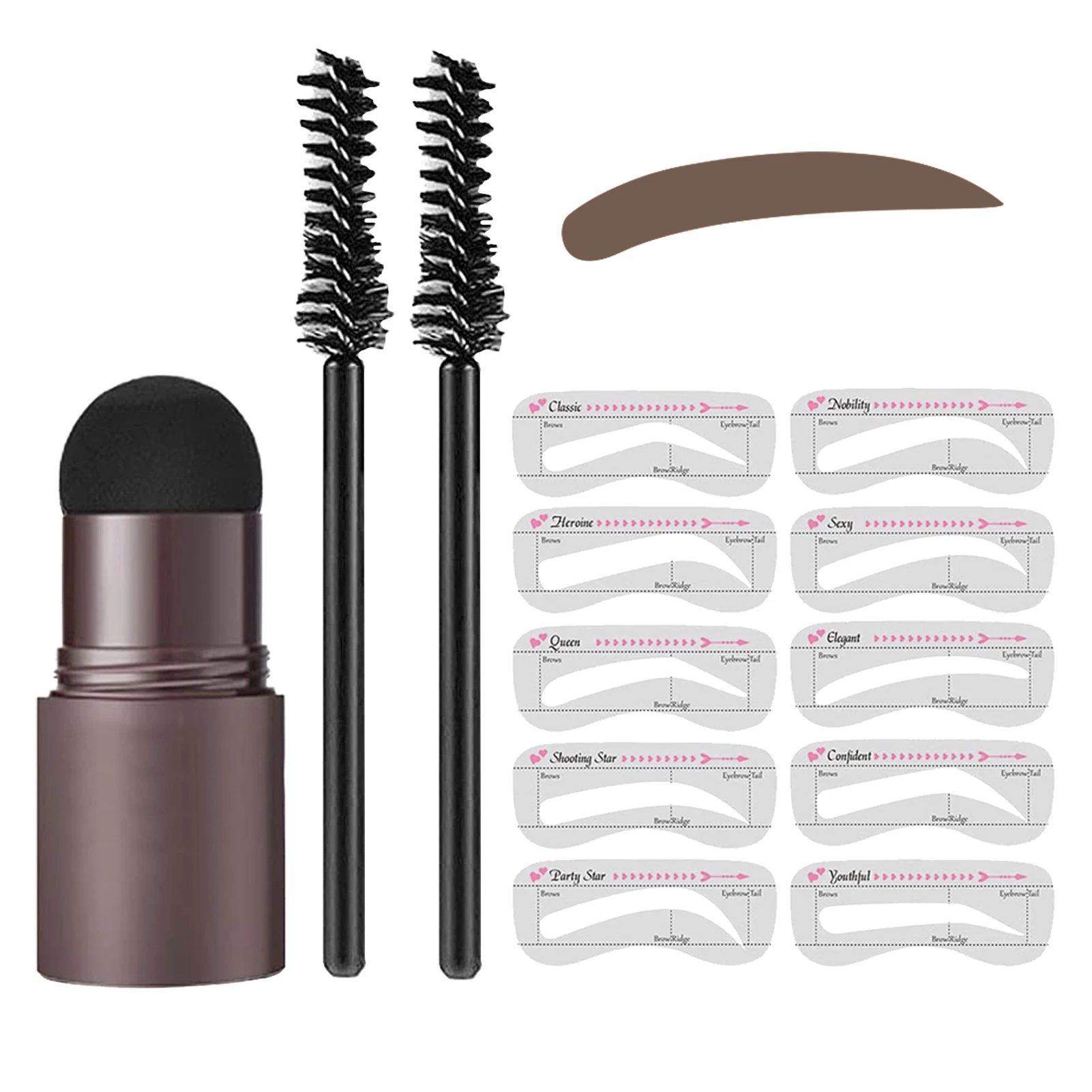 Plastic Eyebrow Stencils Professional With Brush Shaping Natural Shadow Waterproof Brow Powder Sets Portable Make Up Cosmetics | Красота и