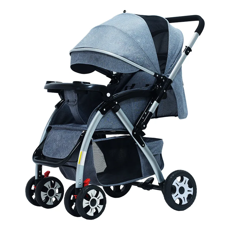 The New Baby Stroller Can Sit, Reclining Stroller, Foldable Four-season Stroller, Large Space Stroller  Baby Car Seat Stroller
