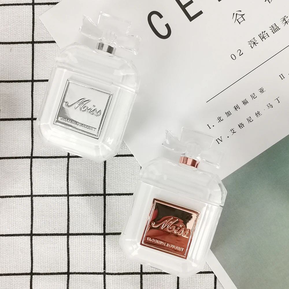 Силиконовый чехол, флакон духов, два цвета, для Airpods 2 1, защитный чехол для наушников, роскошный противоударный и прозрачный мягкий чехол из ТПУ