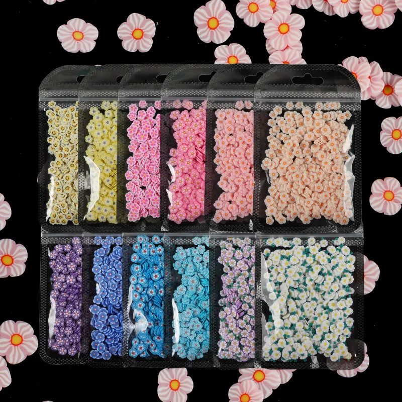 

Ultra-thin Cherry Blossoms Nail Art Sequins Polymer Clay Slices Slime Daisy Flowers Flakes Spring Summer Manicure Decorations