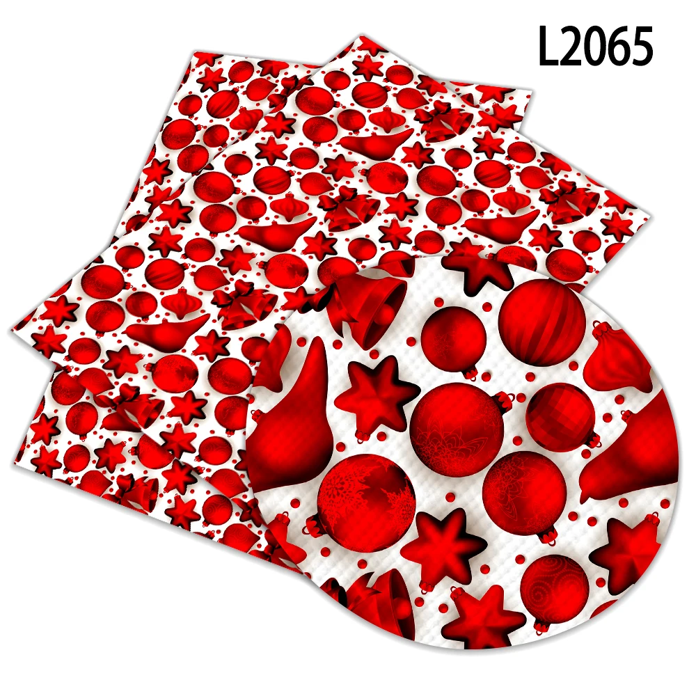 

Christmas Snowman Christmas Tree Printed 30 Cm X 22Cm Synthetic Faux Leather for DIY Bag Material Fabric L206