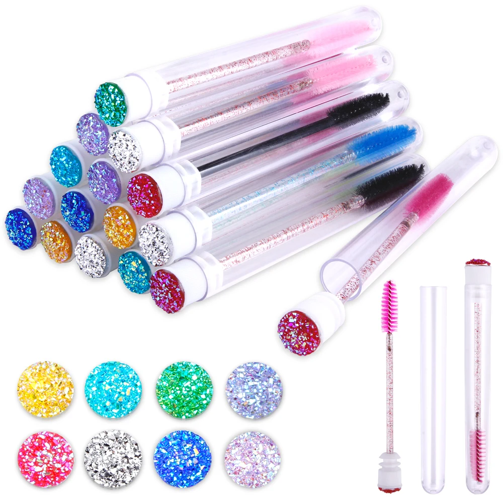 

50Pcs Disposable Eyelash Brush Spoolie Mascara Wands 50Pc Reusable Eyebrow Brush Tube Replaceable Makeup Lash Extension Supplies