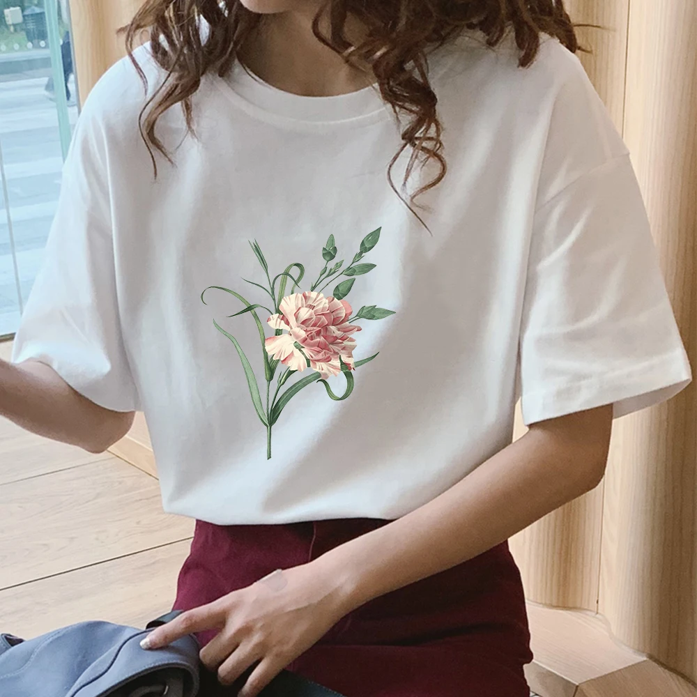 

Plum Flower T Shirt Plus Size Casual Flower T-shirt Harajuku O-Neck Women Tops Modal Beautiful T Shirt Tees Vegetarian Aesthetic