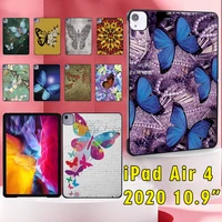 high quality tablet case for apple ipad air 4 2020 10 9 a2072a2316a2324a2325 butterfly print pattern protective shellstylus
