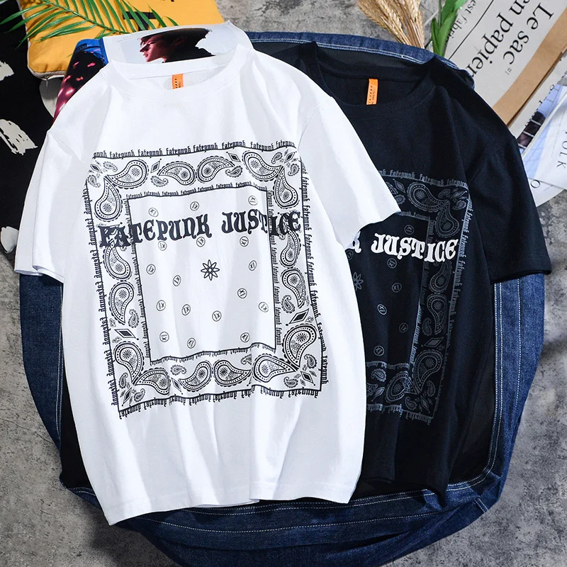 

Vintage Cashew Flower Graphic Print Short Sleeve Men Tshirts Summer Cotton Europe America Casual Streetwear Harajuku Clothes Top