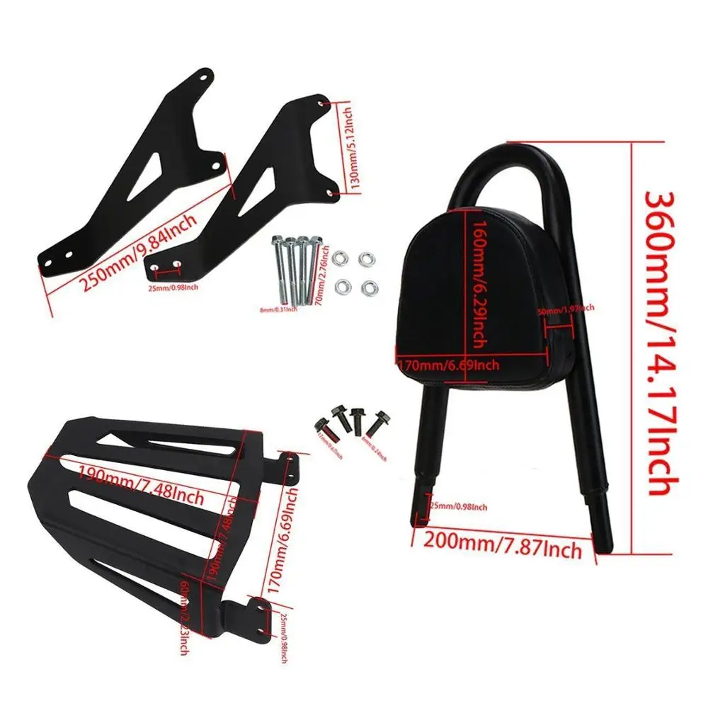 For Yamaha Star Bolt XV950 XVS950 2014-2017 Motorcycle Rear Passenger Backrest Sissy Bar Pad Luggage Rack W/Footpegs Footrest | Автомобили