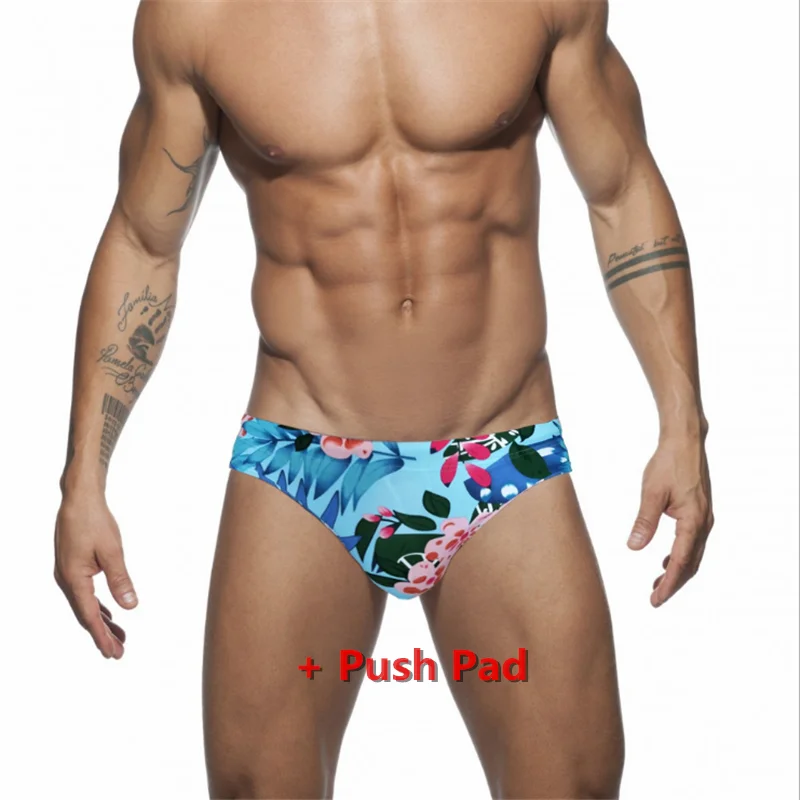 

New Mens Swimsuit Summer Quick Dry Swimwear Sexy Push Pad Swim Briefs Low Waist Swimming Trunks Bathing Beach Shorts Surf Board